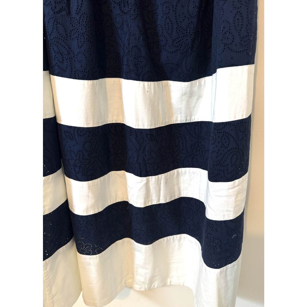 Tuckernuck Stripe Eyelet Pocket Maxi Skirt Navy Blue White Size Small NEW - Picture 9 of 14